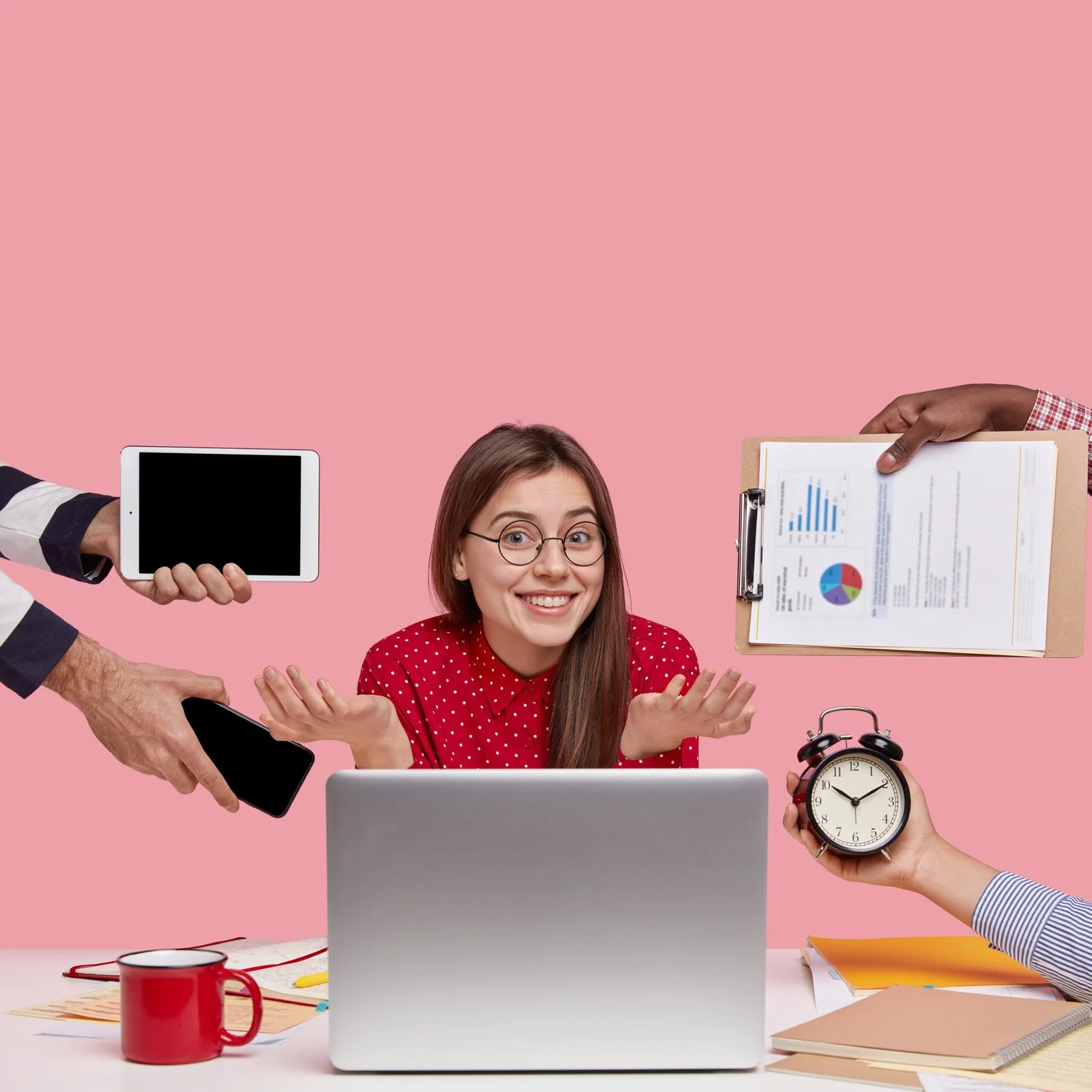Smiling beautiful dark haired young woman