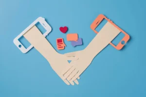 social media concept with items